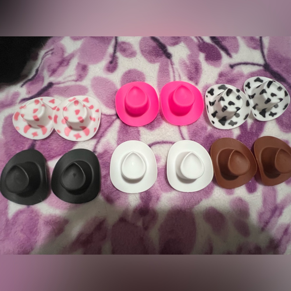 Bottle Topper Cowboy Hat Set - Black, White, Pink, Brown